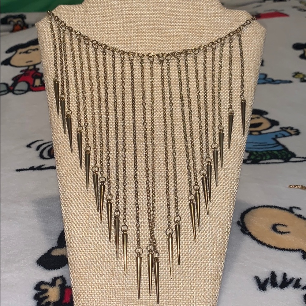 Gold Waterfall kingdom warrior trendy necklace NWT - Picture 3 of 9